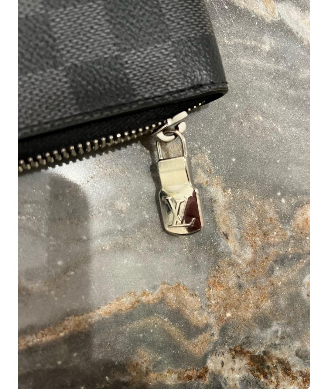 LOUIS VUITTON Серая кожаная папка для документов, фото 2