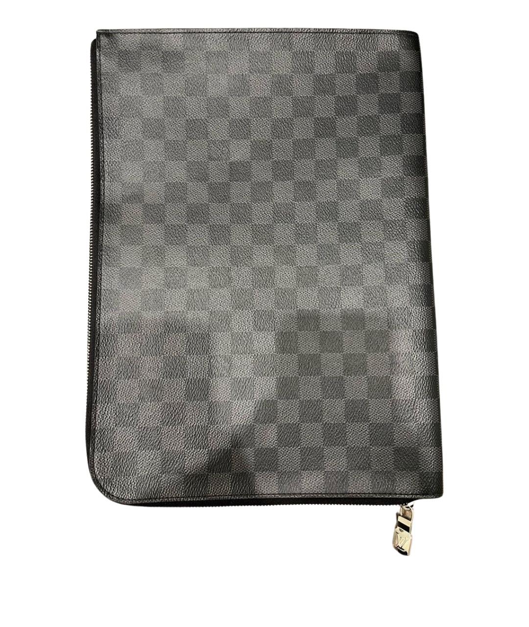 LOUIS VUITTON Серая кожаная папка для документов, фото 1