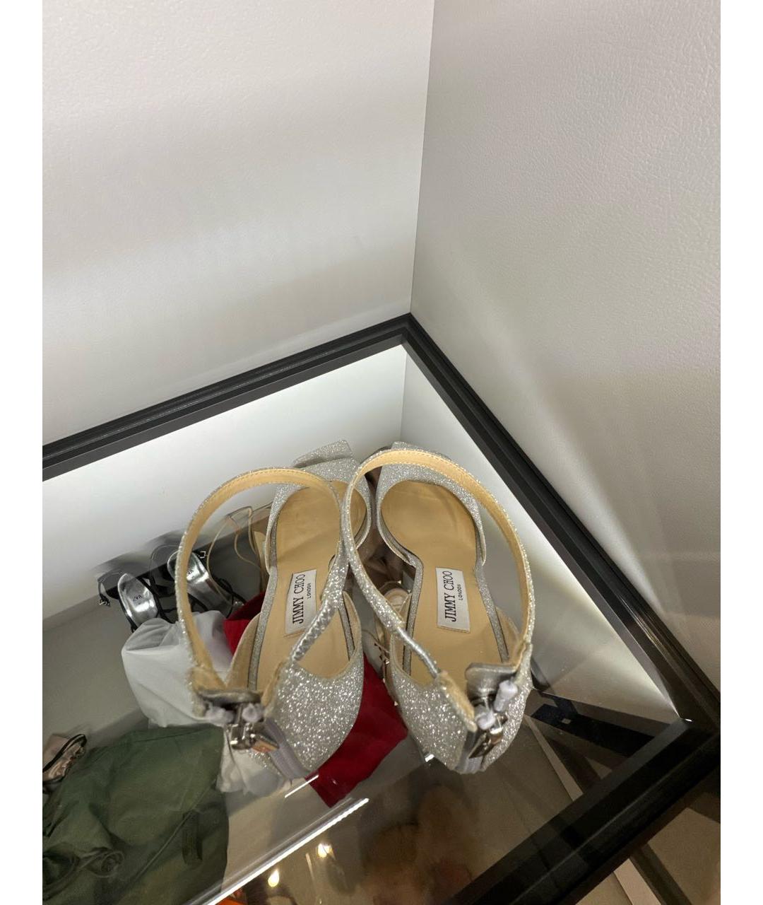JIMMY CHOO Серебряные босоножки, фото 3