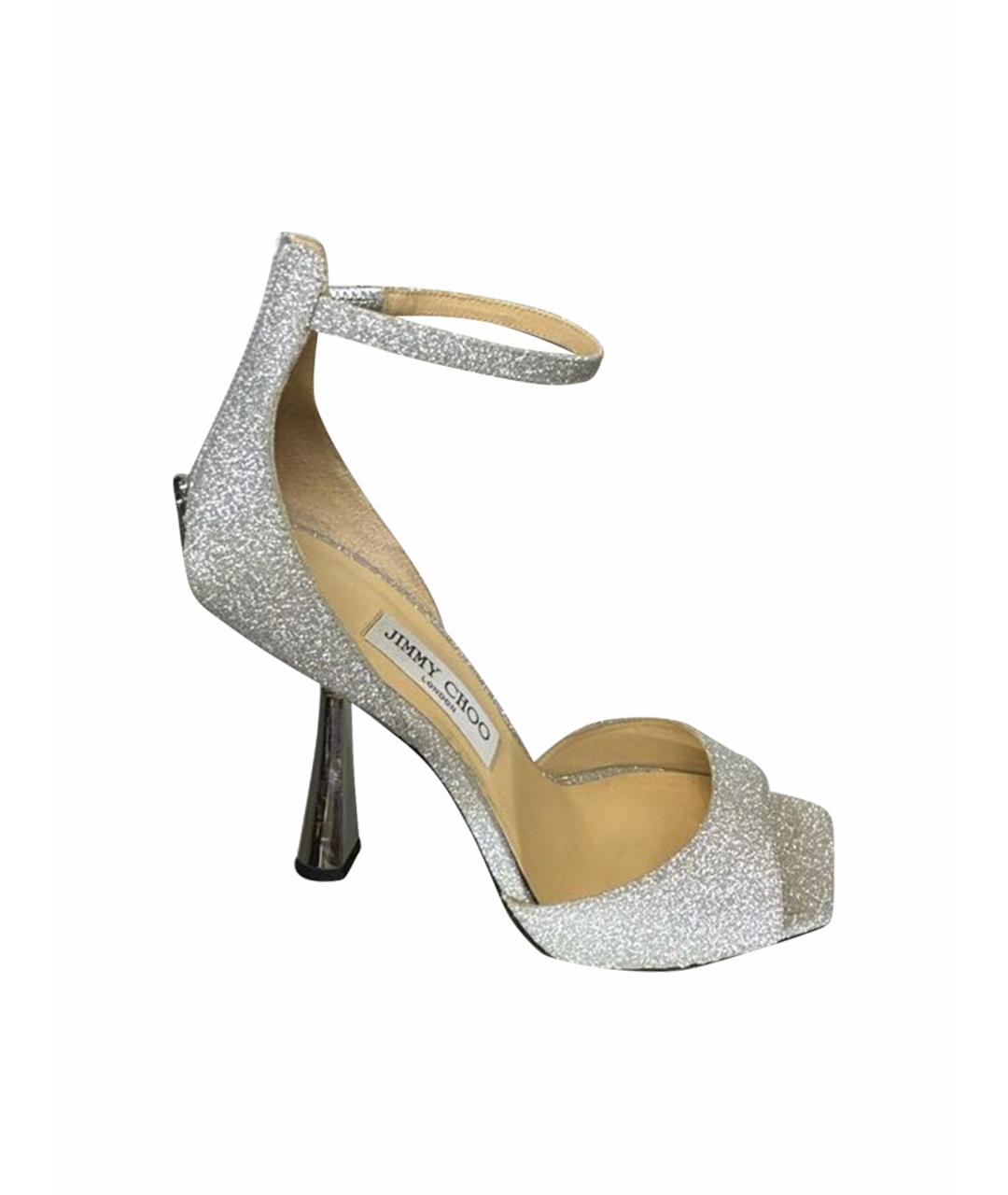 JIMMY CHOO Серебряные босоножки, фото 1