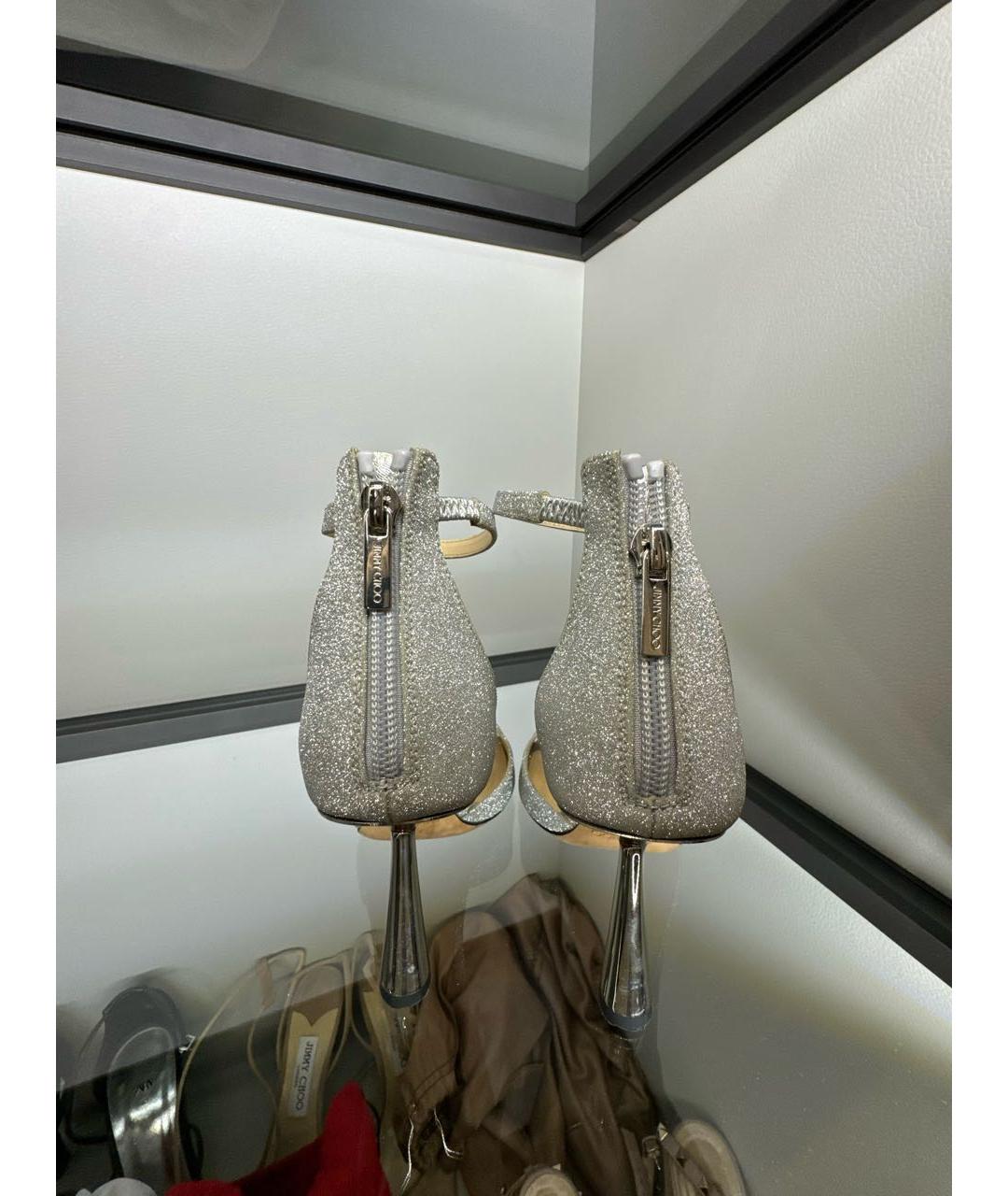 JIMMY CHOO Серебряные босоножки, фото 4