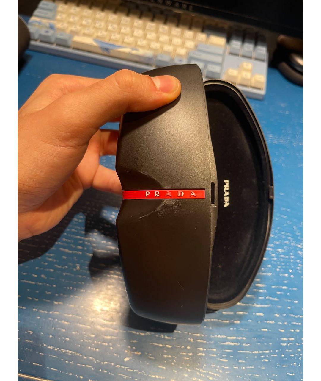 PRADA Черные пластиковые солнцезащитные очки, фото 7