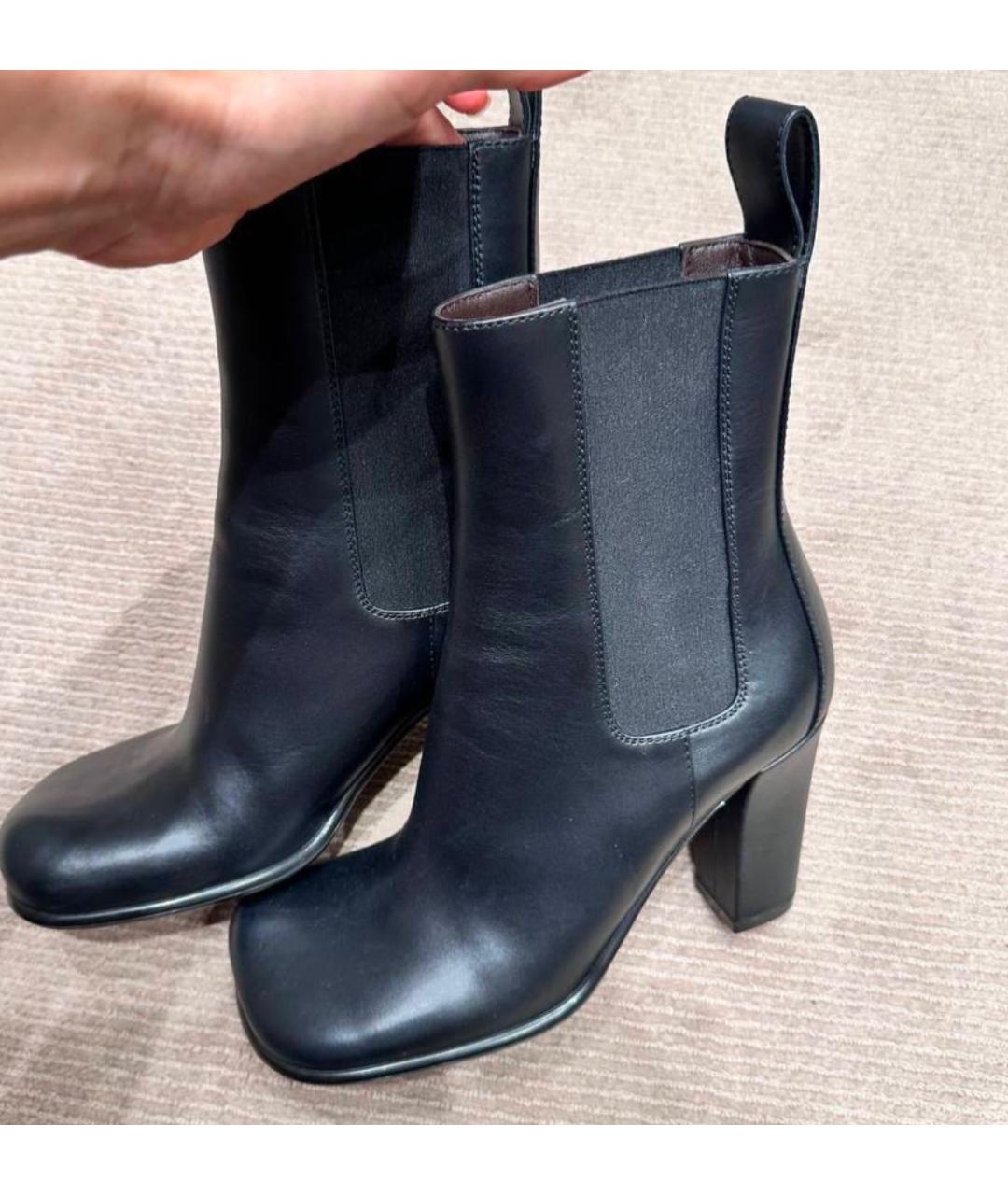 BOTTEGA VENETA Черные кожаные ботильоны, фото 4