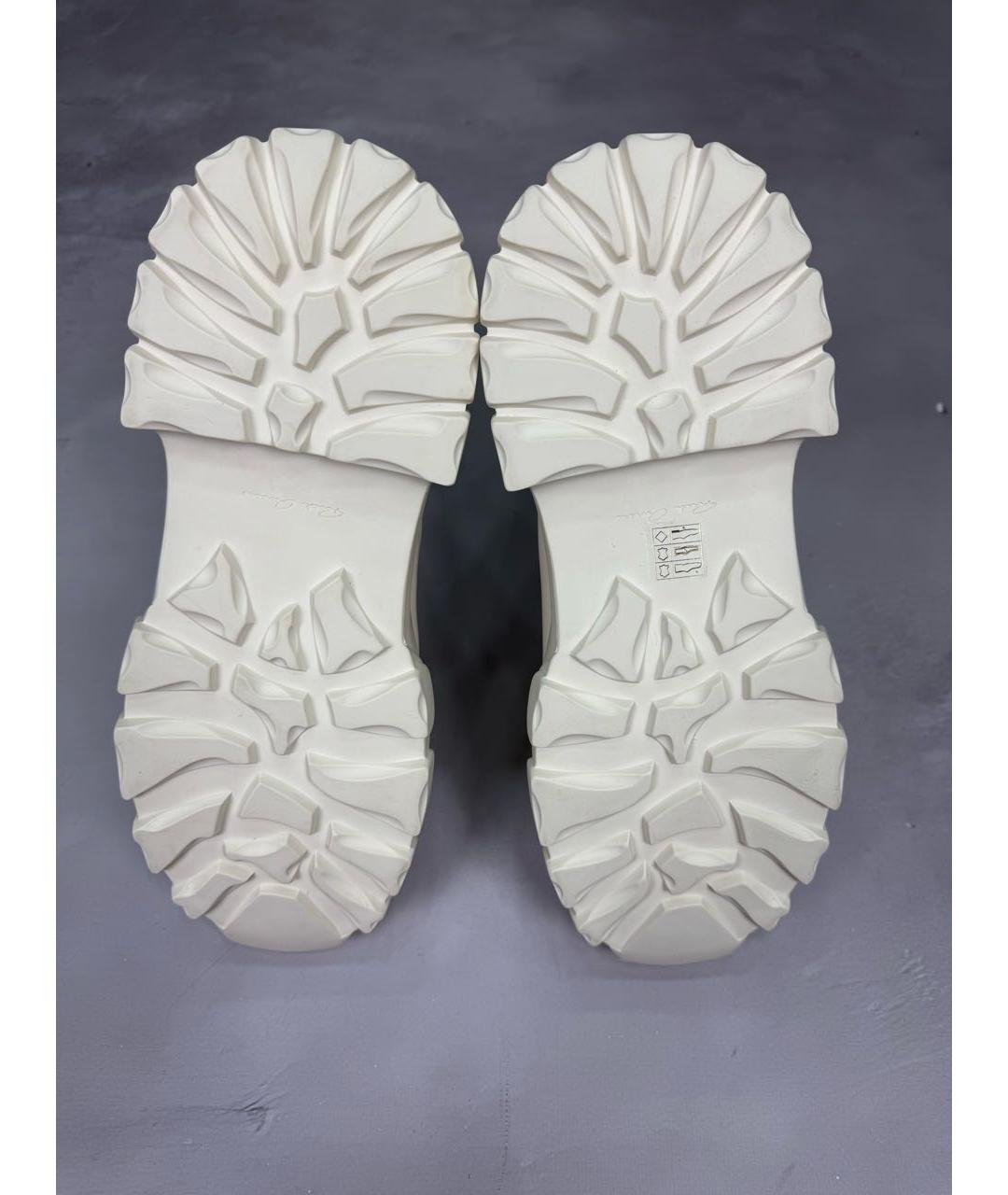 RICK OWENS Бежевые кожаные высокие ботинки, фото 6