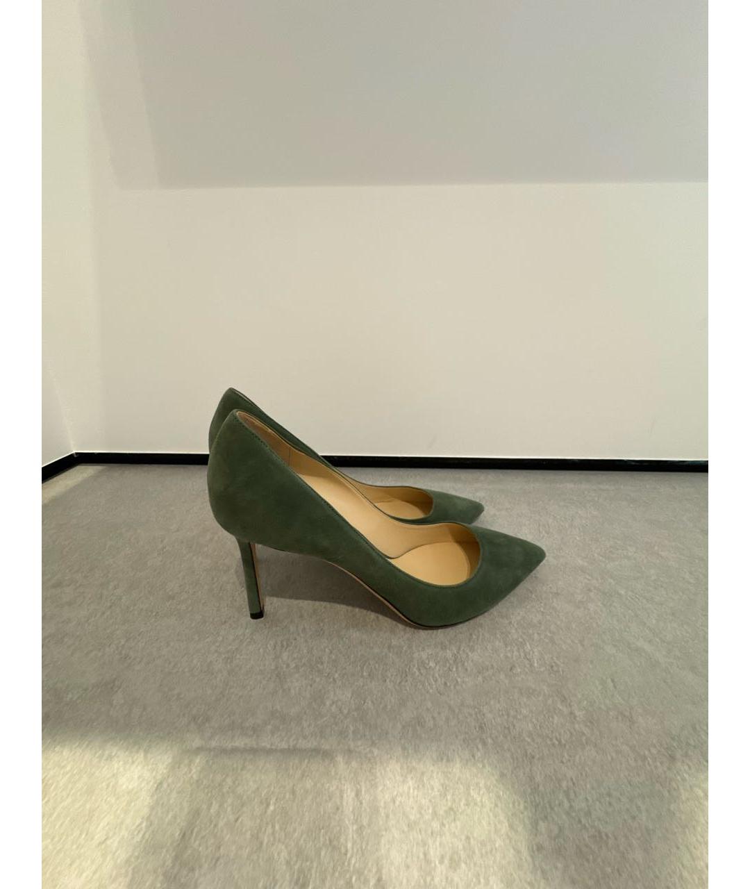 JIMMY CHOO Зеленые замшевые туфли, фото 6