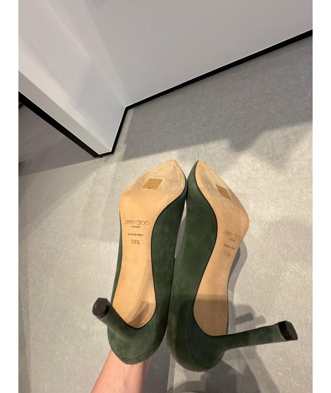 JIMMY CHOO Зеленые замшевые туфли, фото 5