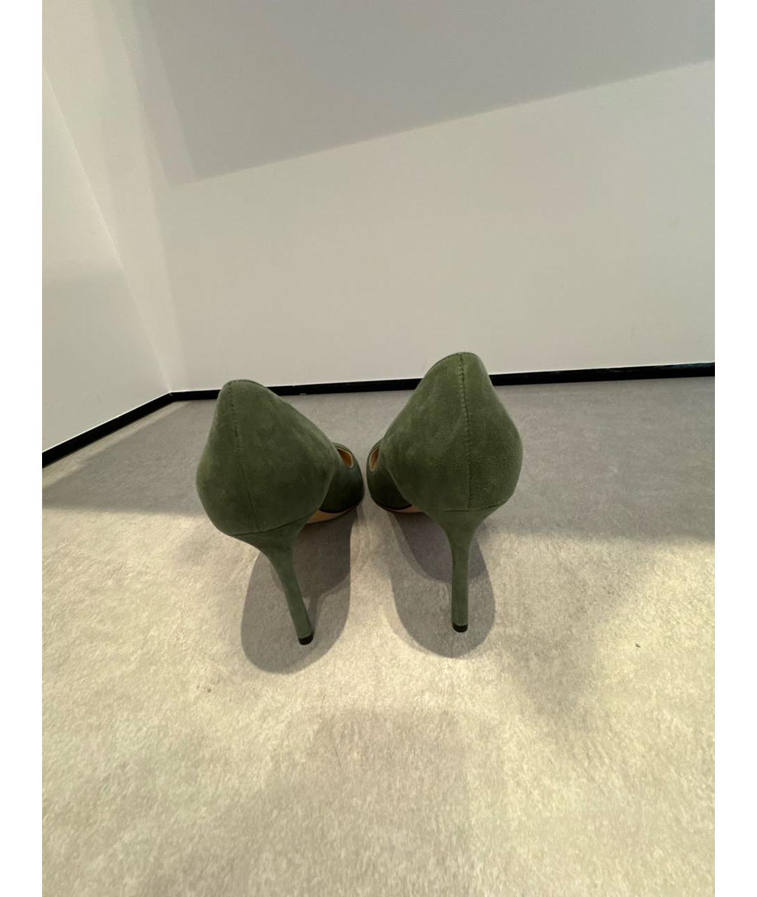 JIMMY CHOO Зеленые замшевые туфли, фото 4