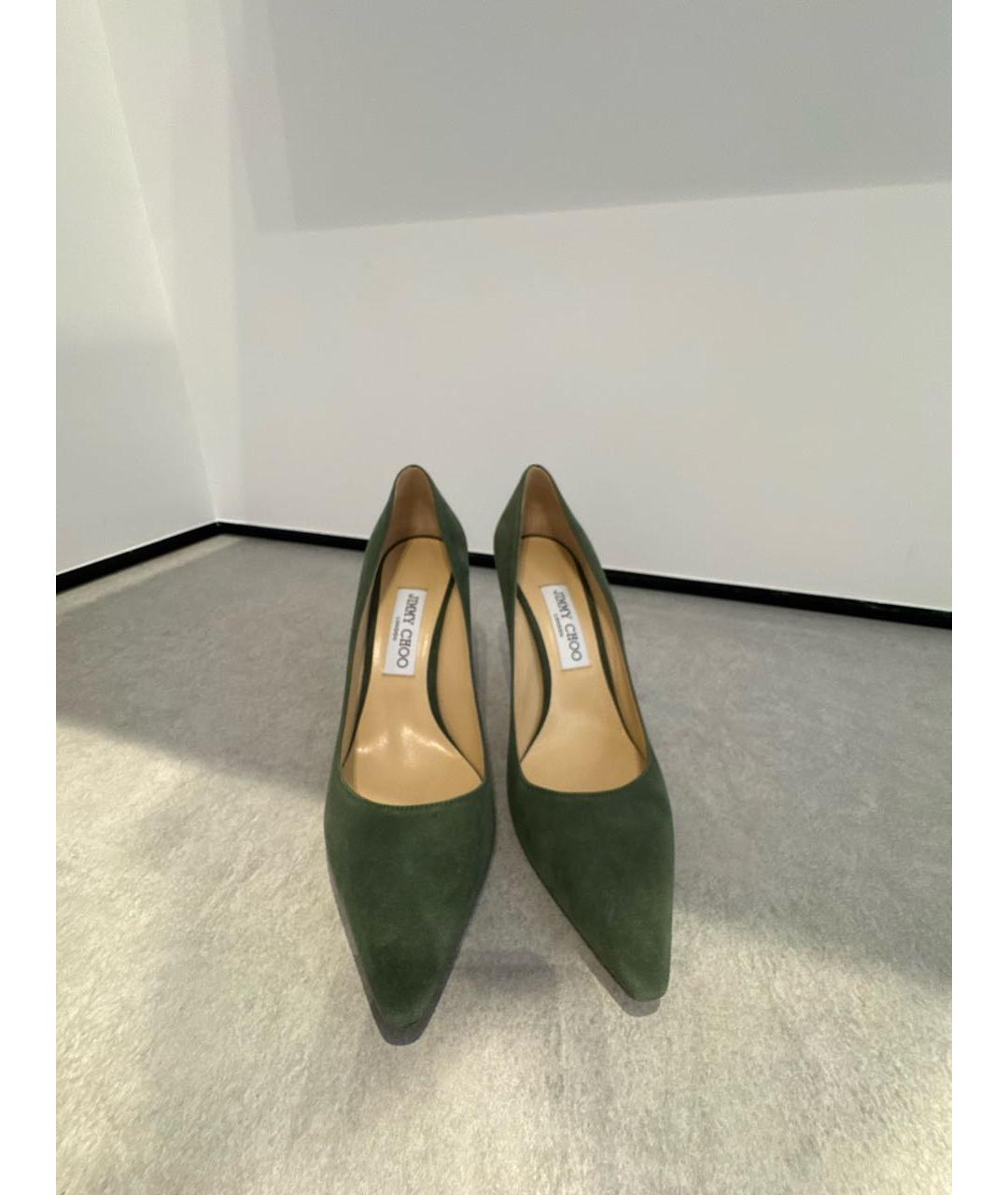 JIMMY CHOO Зеленые замшевые туфли, фото 2