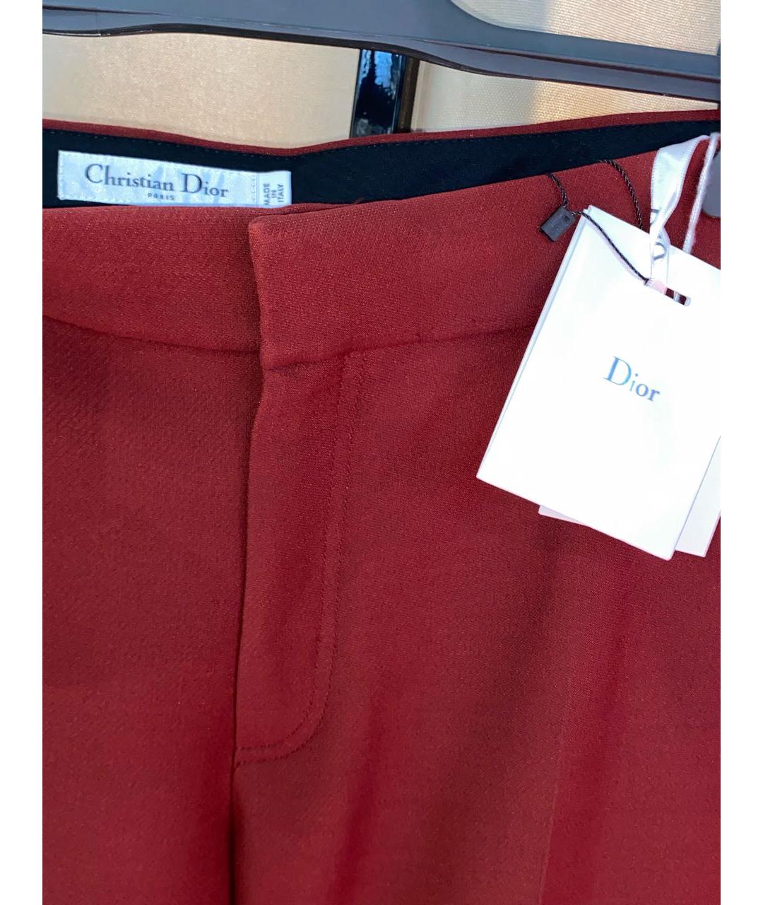 CHRISTIAN DIOR Голубые шерстяные брюки широкие, фото 3