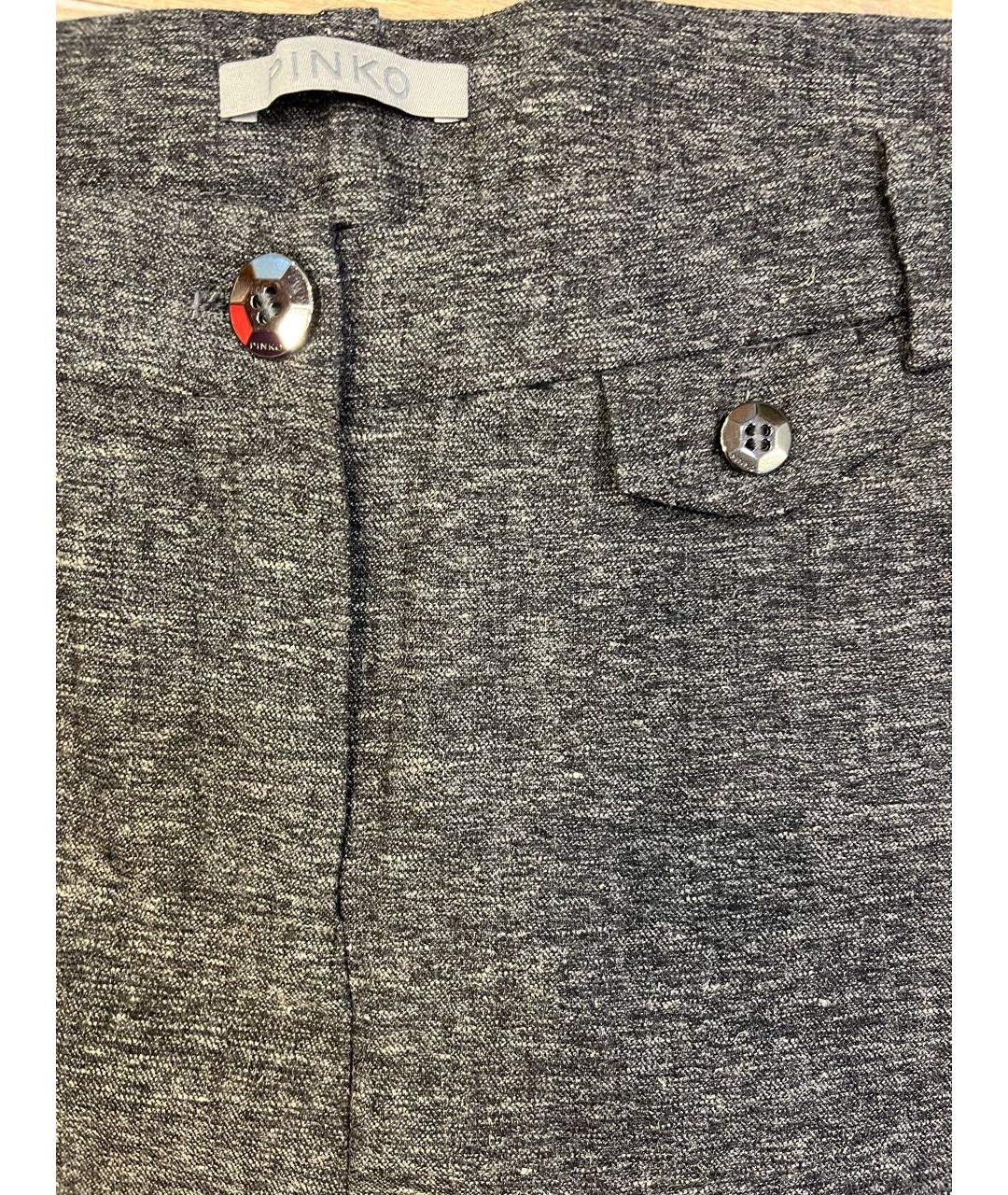 PINKO Антрацитовые вискозные брюки узкие, фото 2