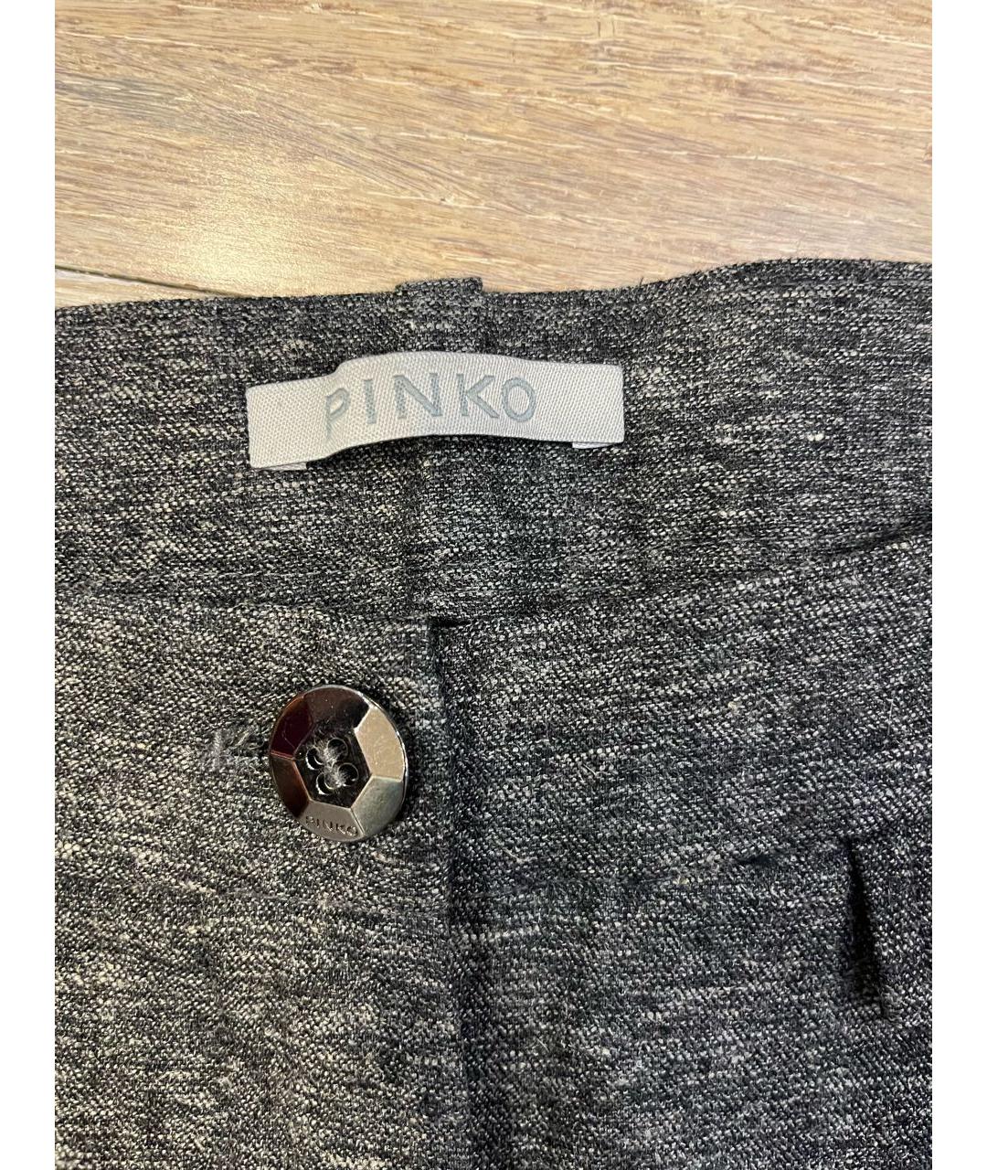 PINKO Антрацитовые вискозные брюки узкие, фото 3