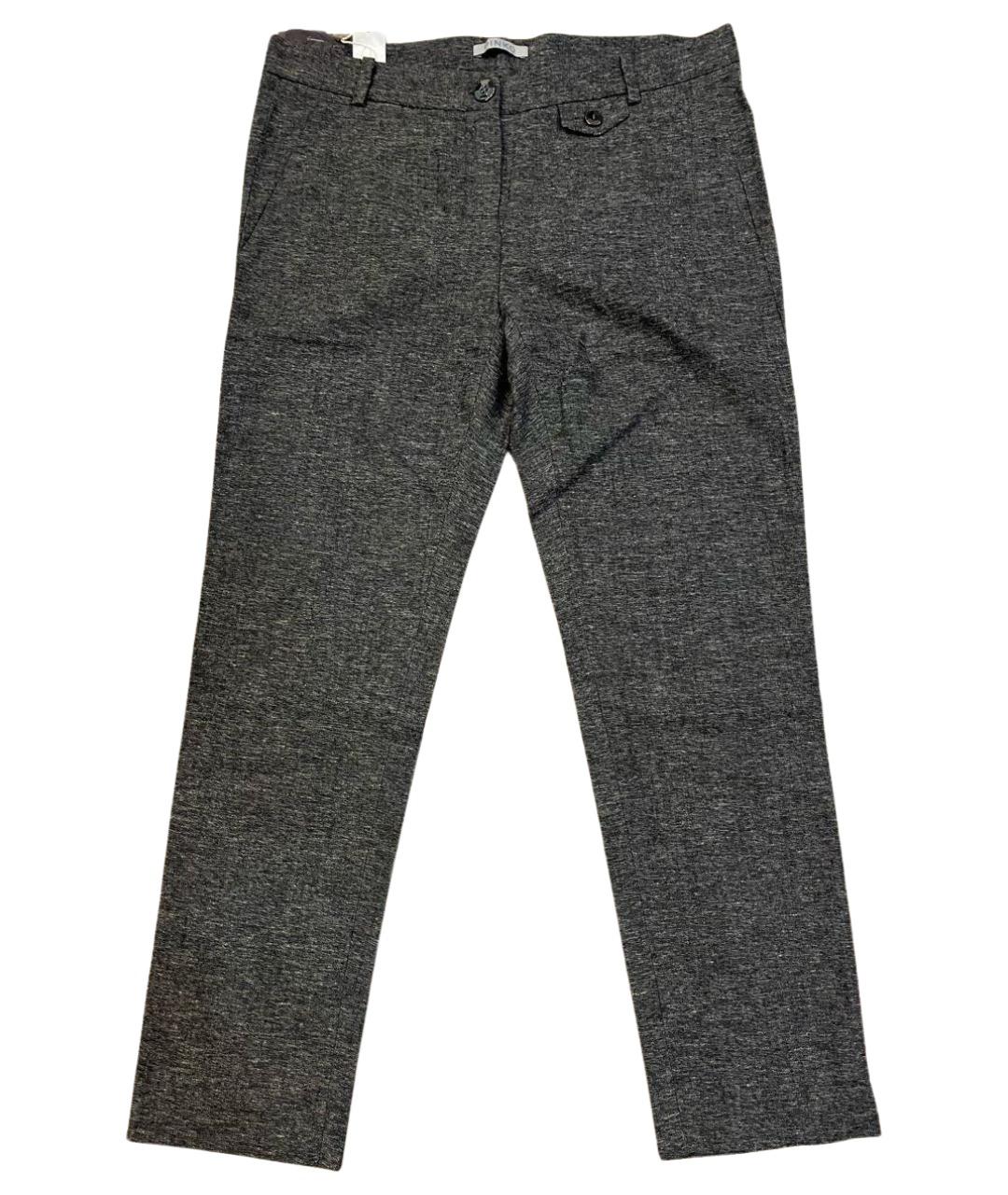 PINKO Антрацитовые вискозные брюки узкие, фото 1