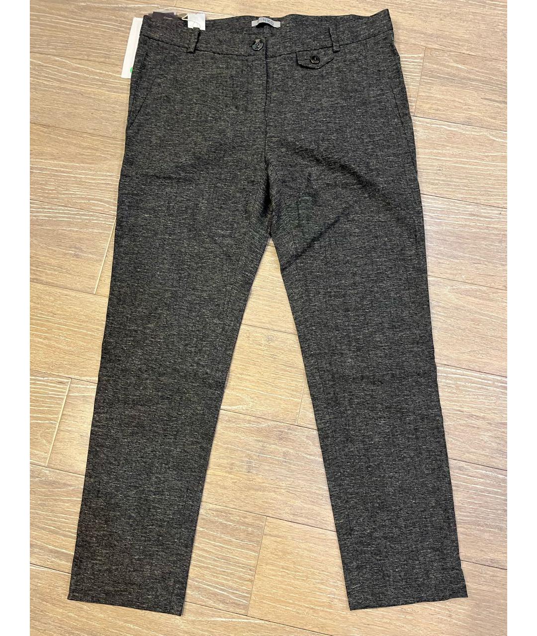 PINKO Антрацитовые вискозные брюки узкие, фото 7