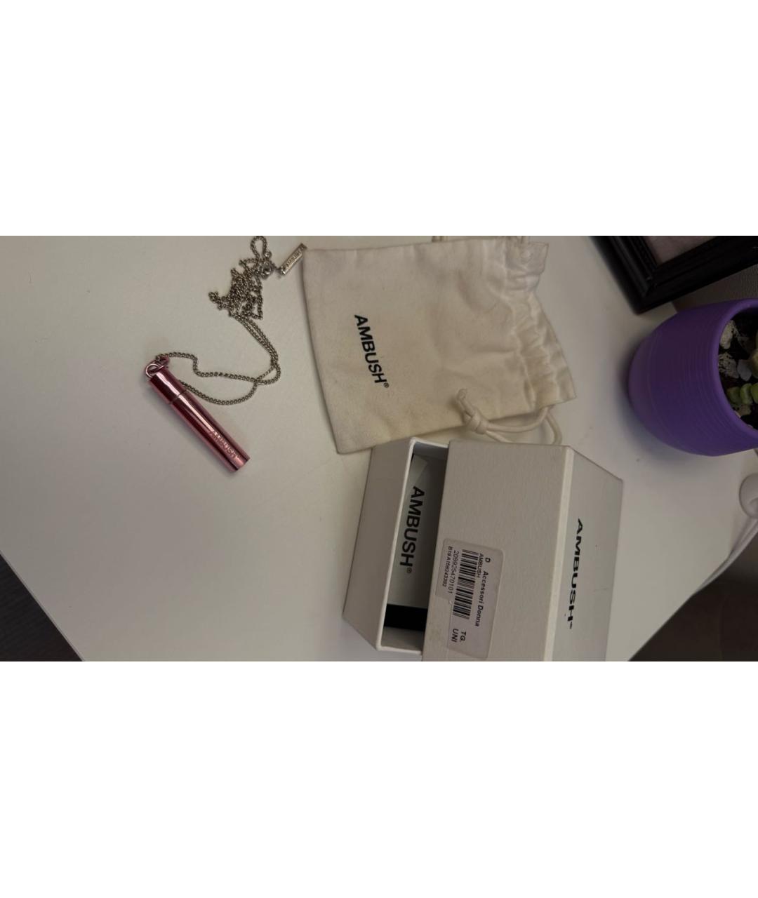 AMBUSH Розовый серебряный кулон, фото 3