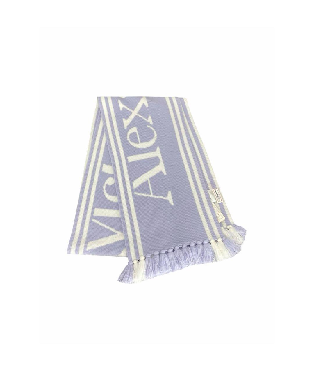 ALEXANDER MCQUEEN Фиолетовый шерстяной шарф, фото 9