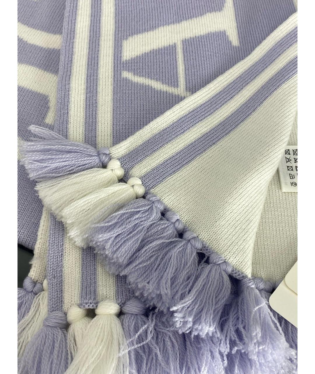 ALEXANDER MCQUEEN Фиолетовый шерстяной шарф, фото 4