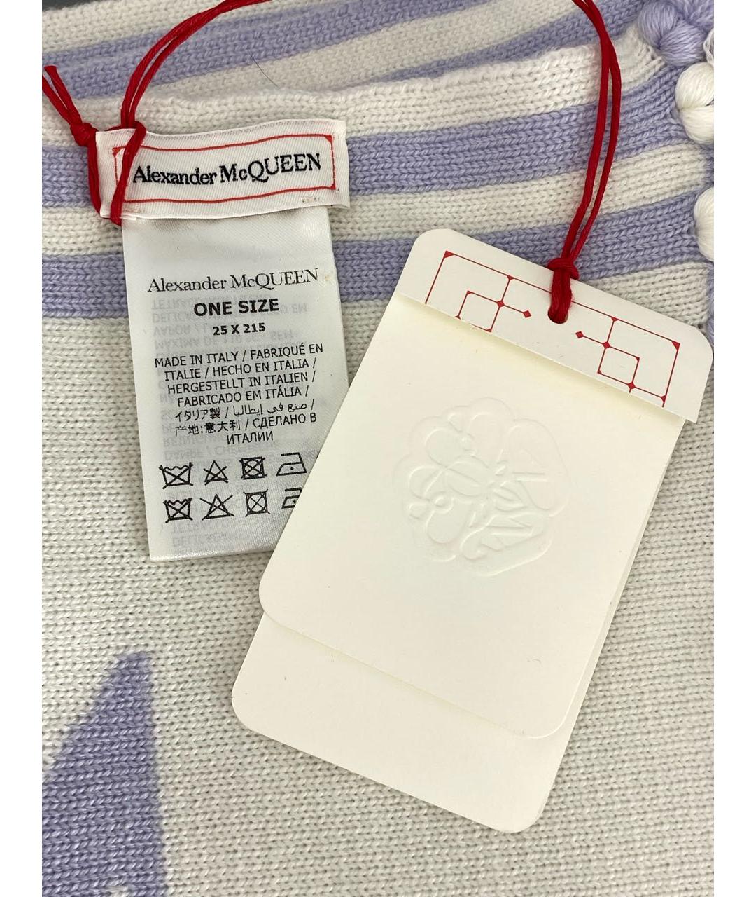 ALEXANDER MCQUEEN Фиолетовый шерстяной шарф, фото 3