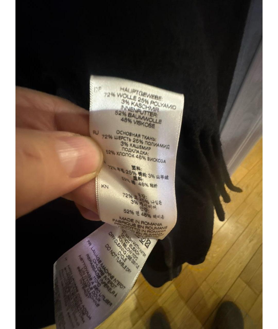 IRO Черное шерстяное пальто, фото 6