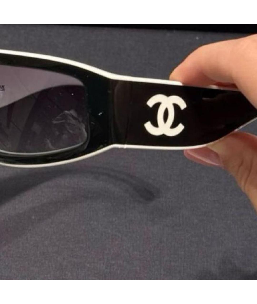 CHANEL Черные пластиковые солнцезащитные очки, фото 3