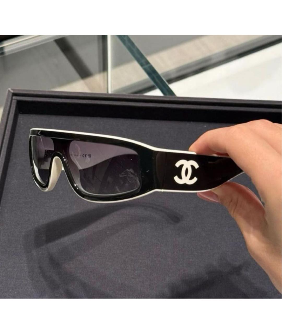 CHANEL Черные пластиковые солнцезащитные очки, фото 2