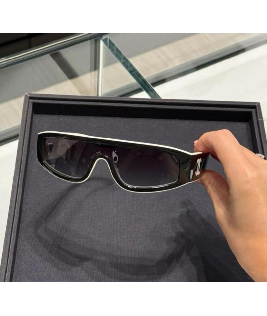 CHANEL Черные пластиковые солнцезащитные очки, фото 6