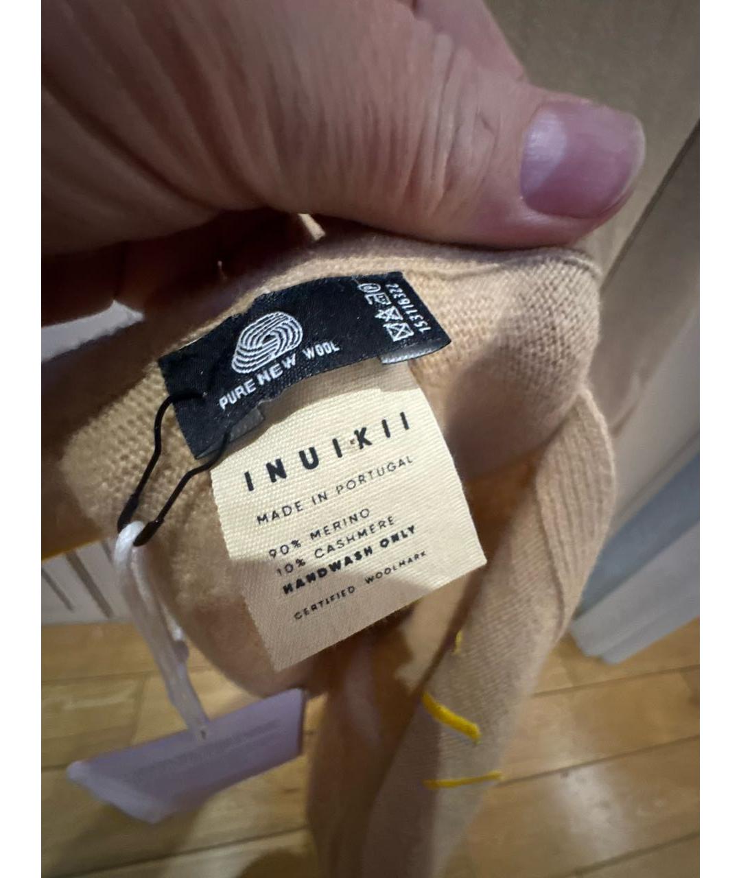 INUIKII Бежевый шерстяной шарф, фото 3