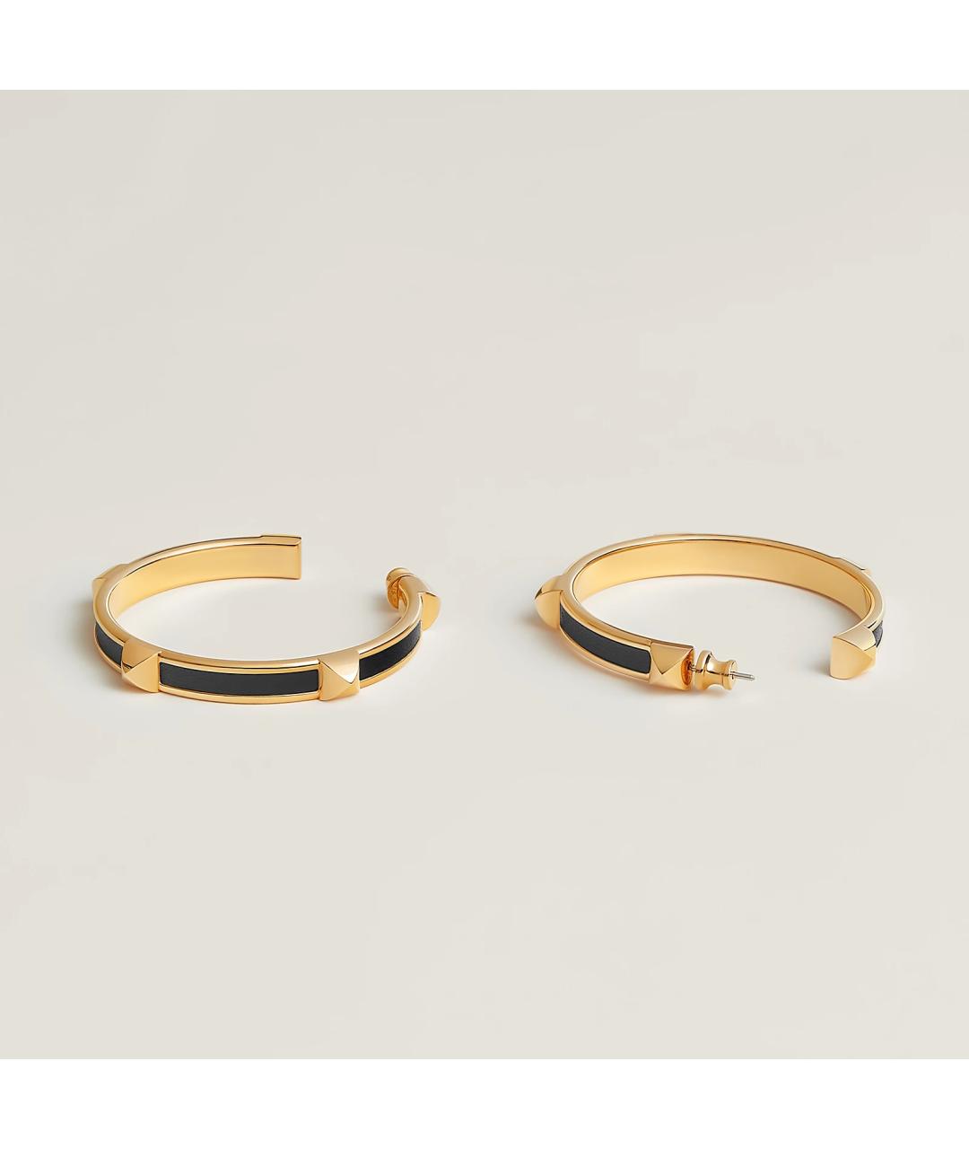 HERMES Черные металлические серьги, фото 3