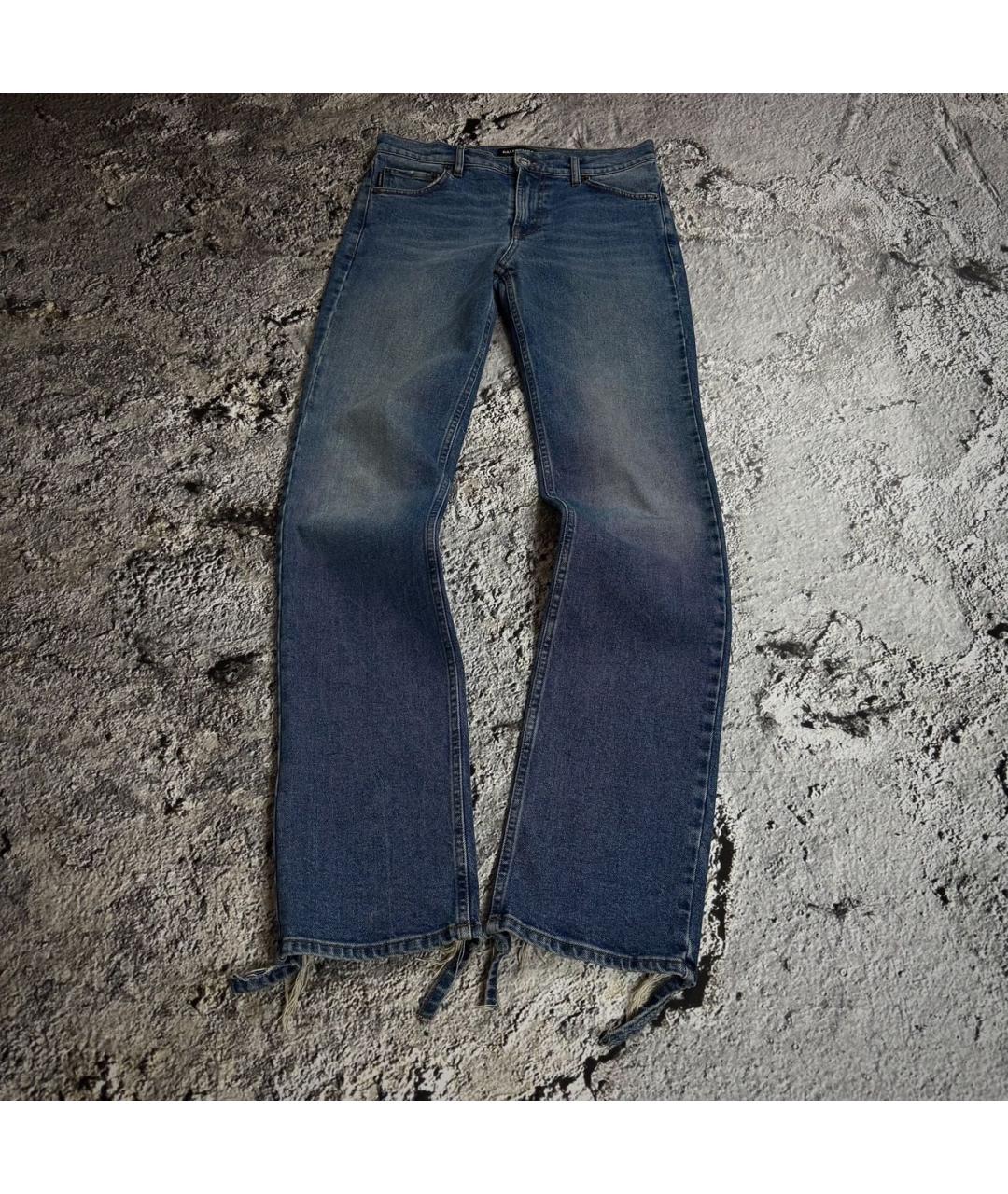 BALENCIAGA Голубые хлопко-эластановые джинсы скинни, фото 6