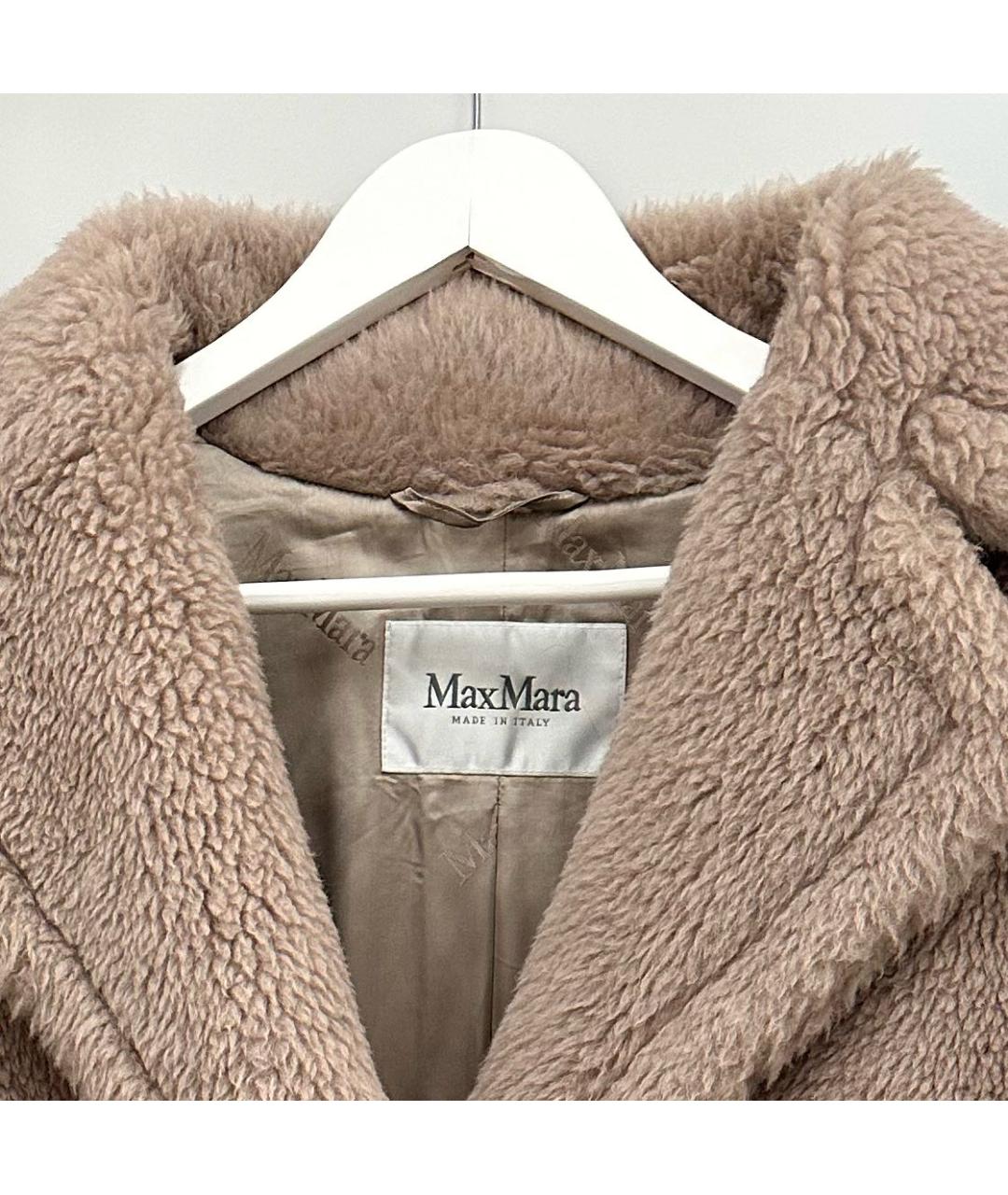 MAX MARA Бежевая шерстяная шуба, фото 4