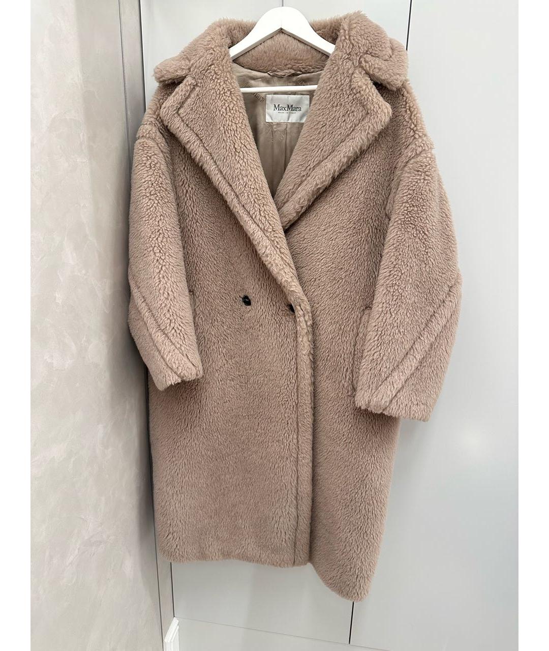 MAX MARA Бежевая шерстяная шуба, фото 9