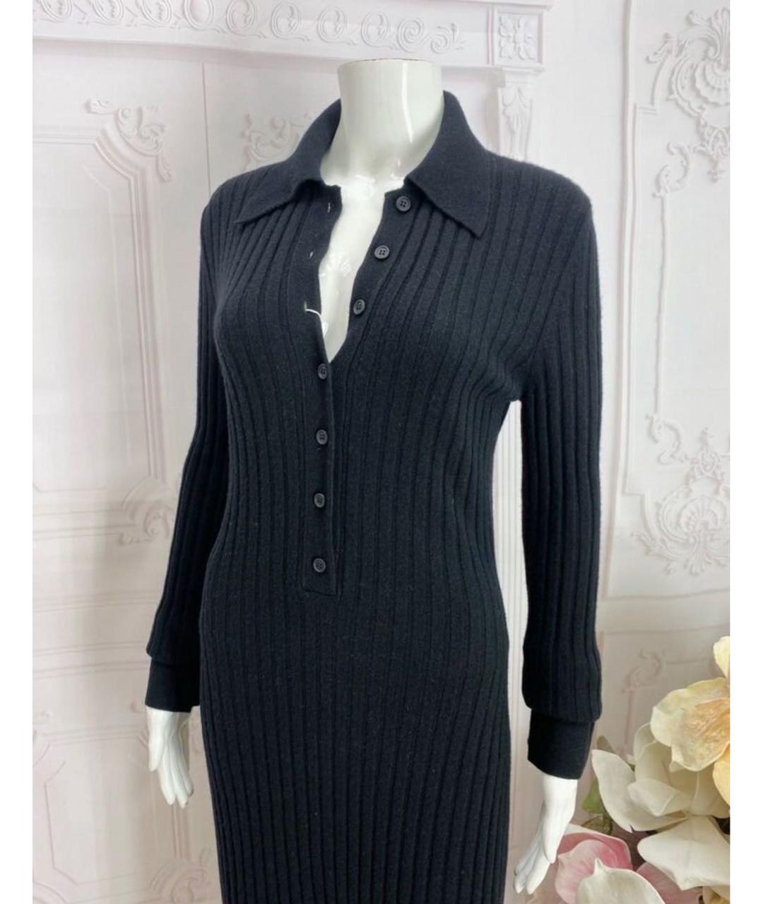 MAX MARA Черное шерстяное повседневное платье, фото 5