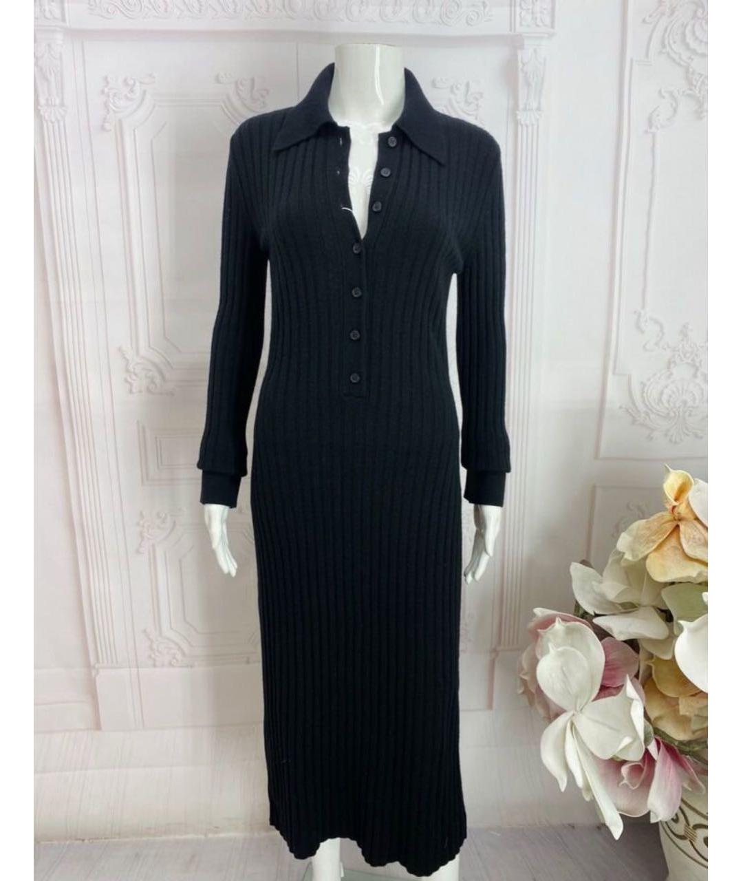 MAX MARA Черное шерстяное повседневное платье, фото 9