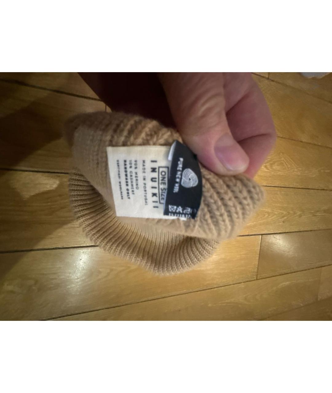 INUIKII Бежевая шерстяная шапка, фото 4