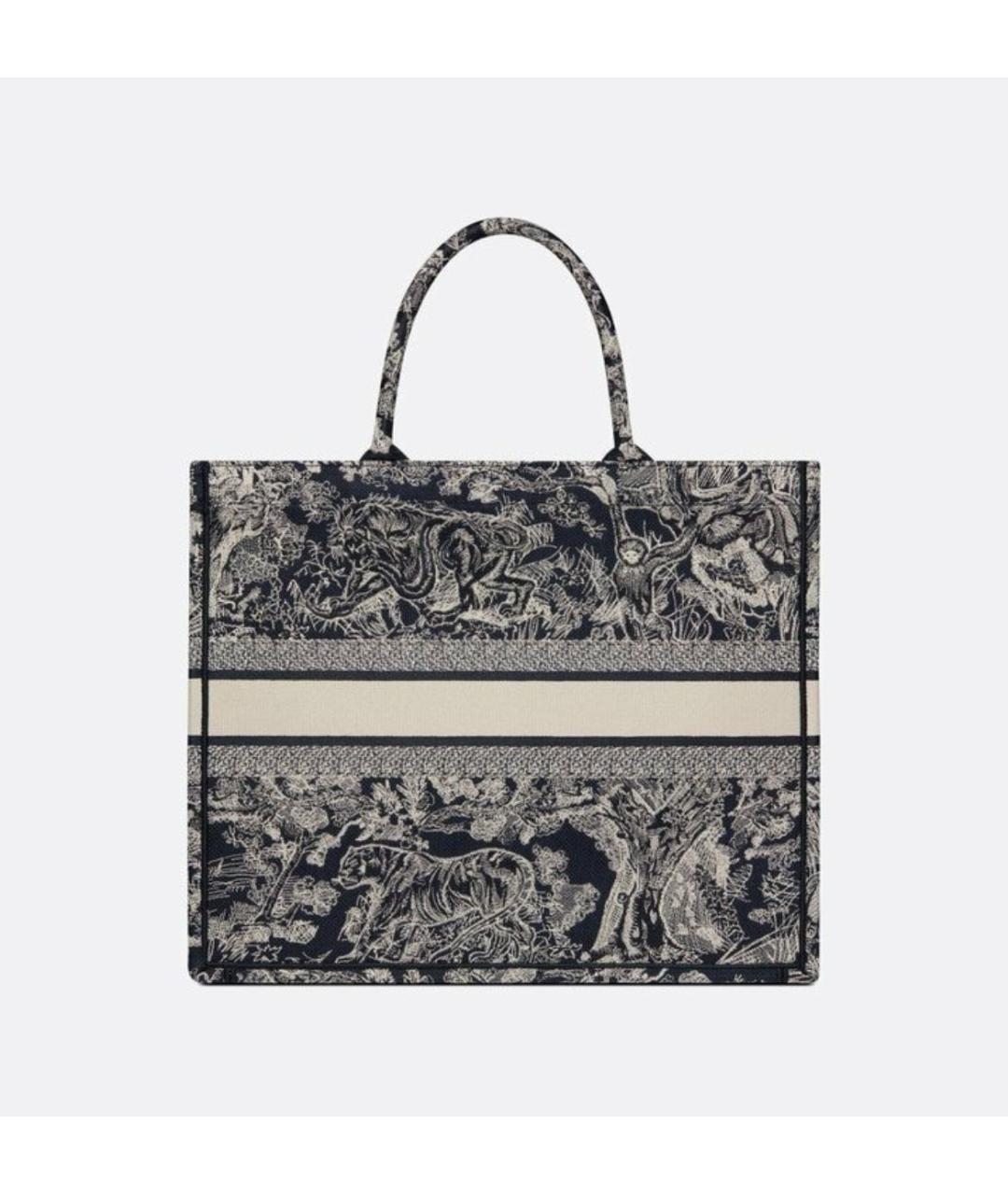 CHRISTIAN DIOR Темно-синяя тканевая пляжная сумка, фото 2