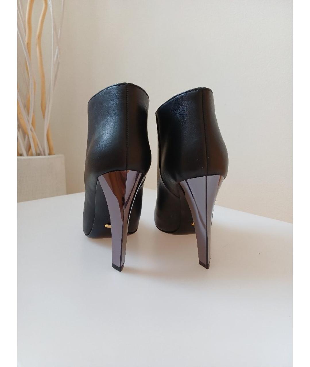 SERGIO ROSSI Черные кожаные ботильоны, фото 6