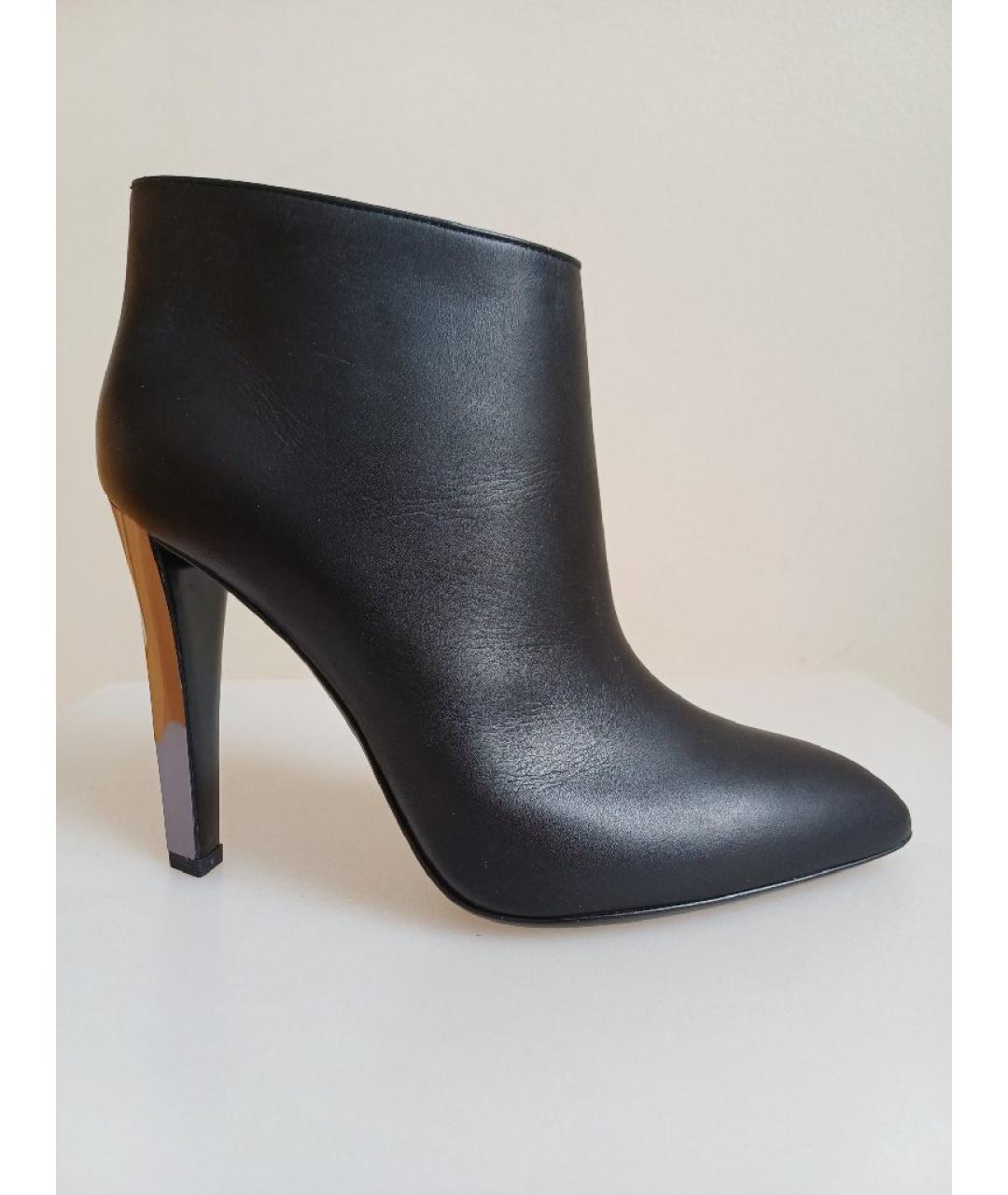 SERGIO ROSSI Черные кожаные ботильоны, фото 8
