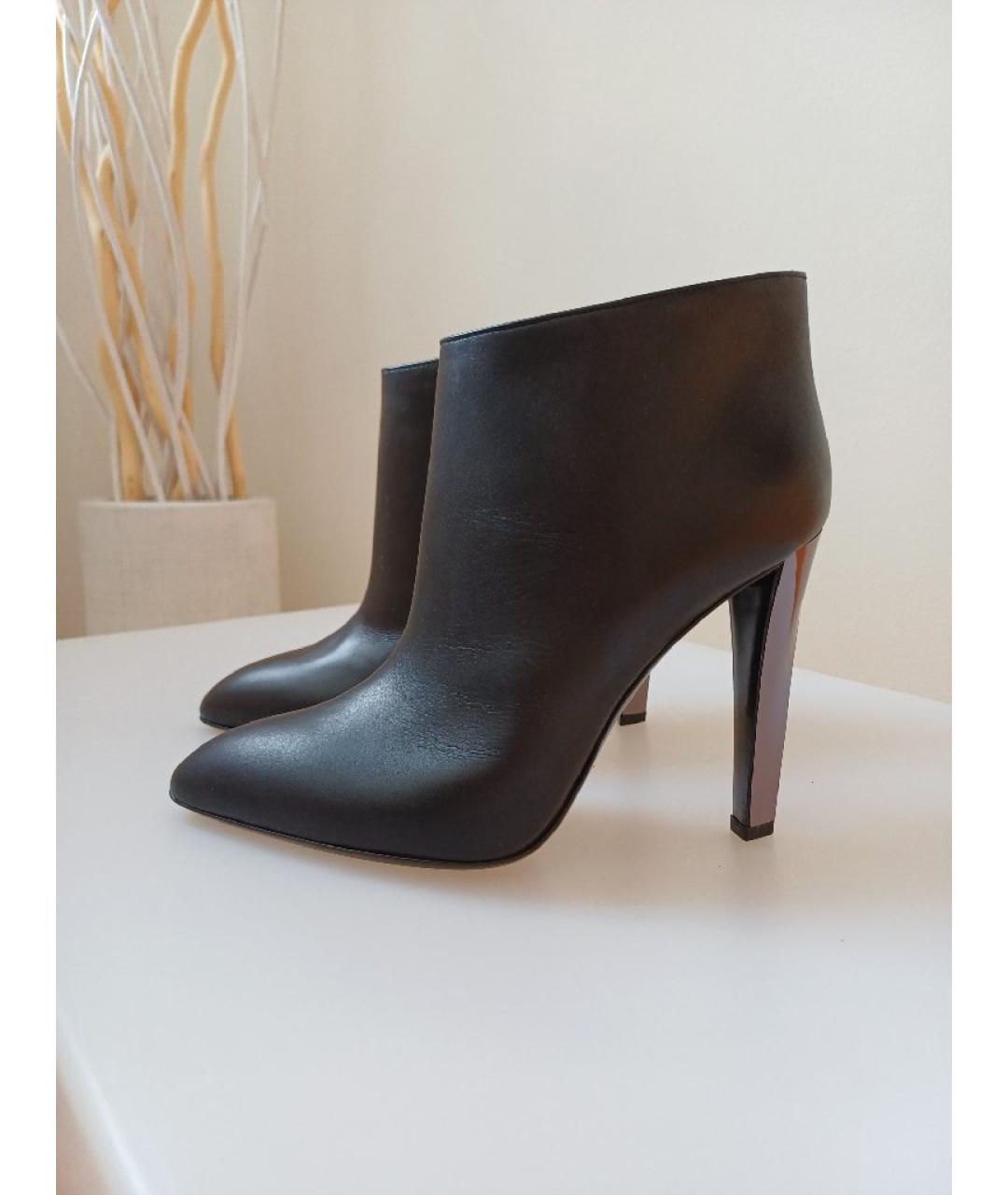 SERGIO ROSSI Черные кожаные ботильоны, фото 3