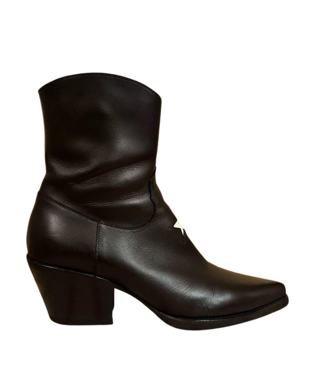 CHRISTIAN DIOR Черные кожаные ботильоны, фото 1