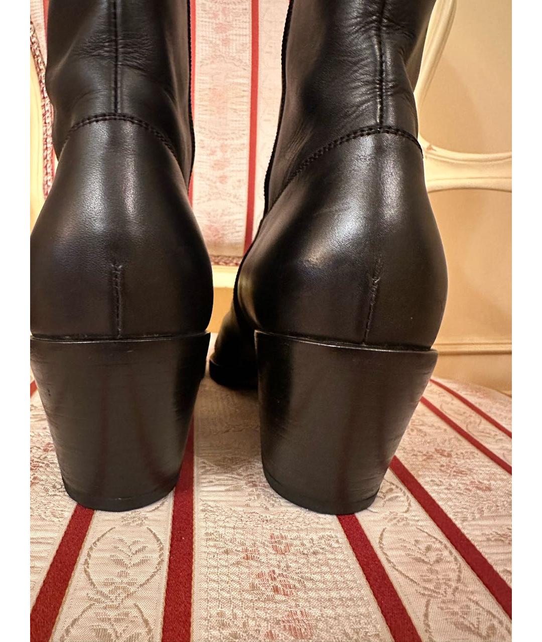 CHRISTIAN DIOR Черные кожаные ботильоны, фото 4