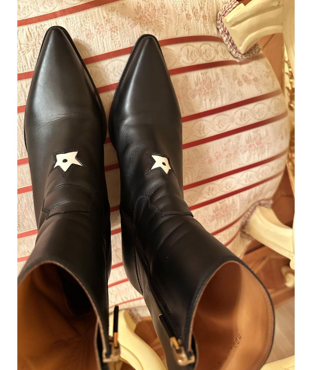 CHRISTIAN DIOR Черные кожаные ботильоны, фото 3