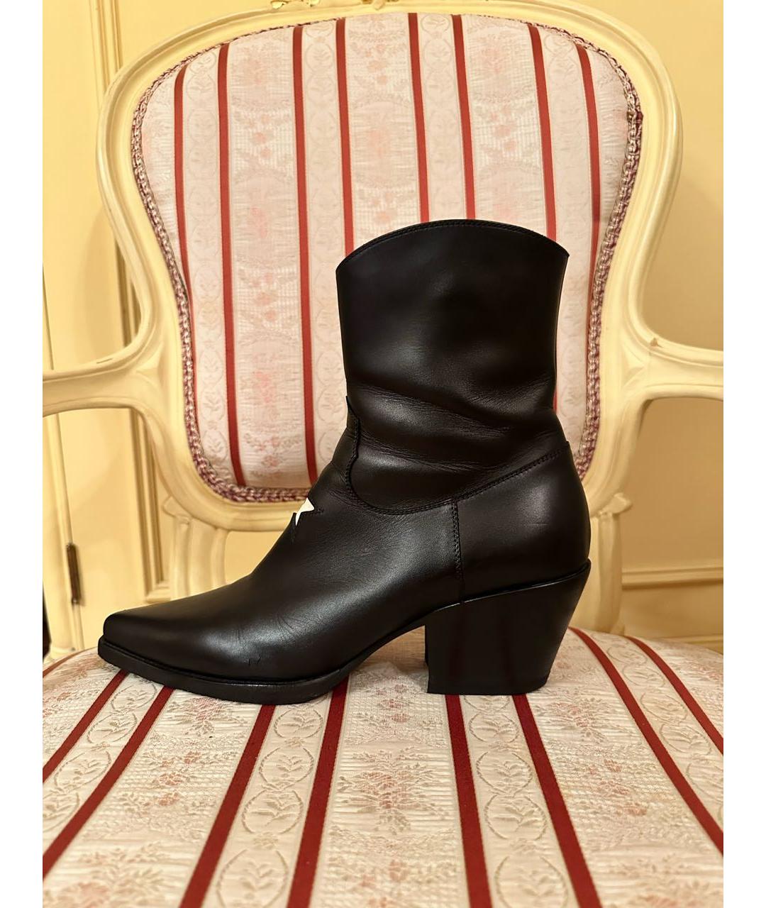 CHRISTIAN DIOR Черные кожаные ботильоны, фото 7