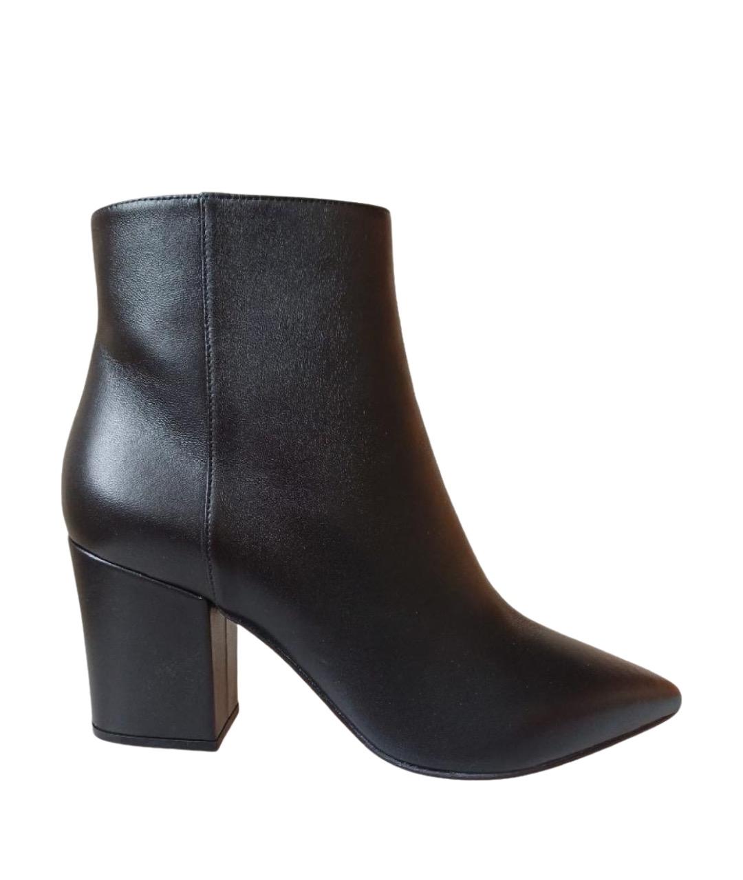 SERGIO ROSSI Черные кожаные ботильоны, фото 1