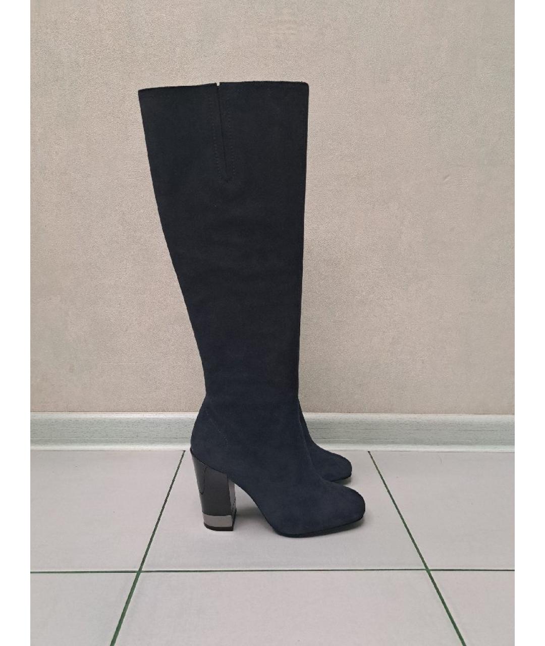 BARBARA BUI Темно-синие замшевые сапоги, фото 7