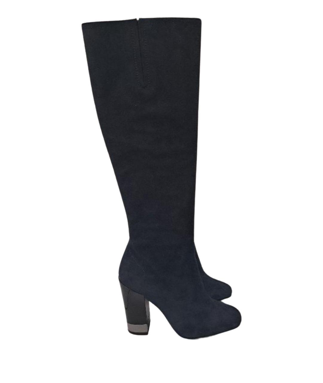 BARBARA BUI Темно-синие замшевые сапоги, фото 1