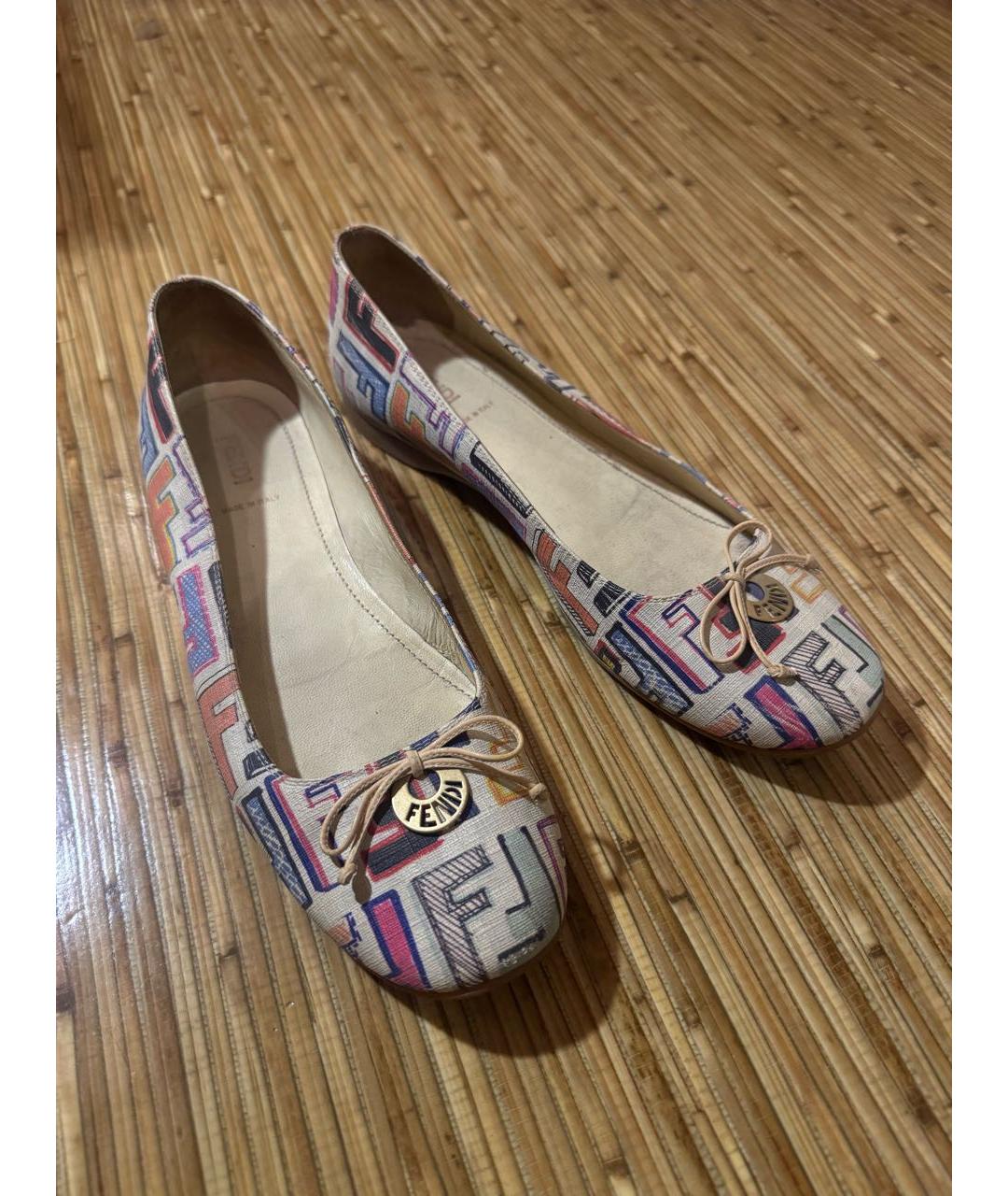 FENDI Мульти кожаные балетки, фото 5