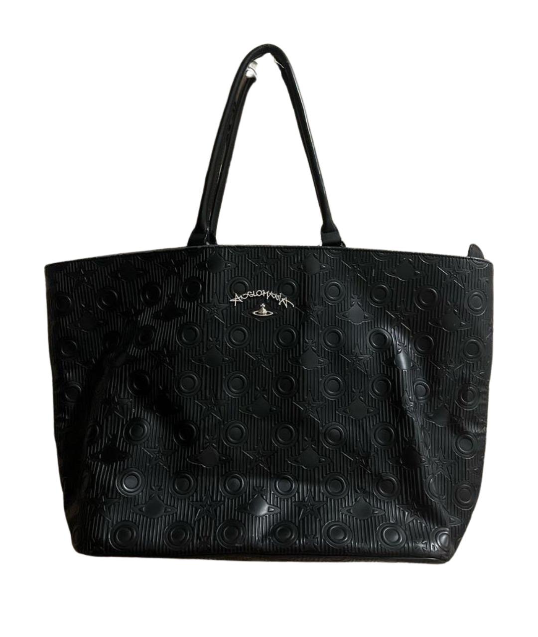 VIVIENNE WESTWOOD Черная кожаная сумка тоут, фото 1