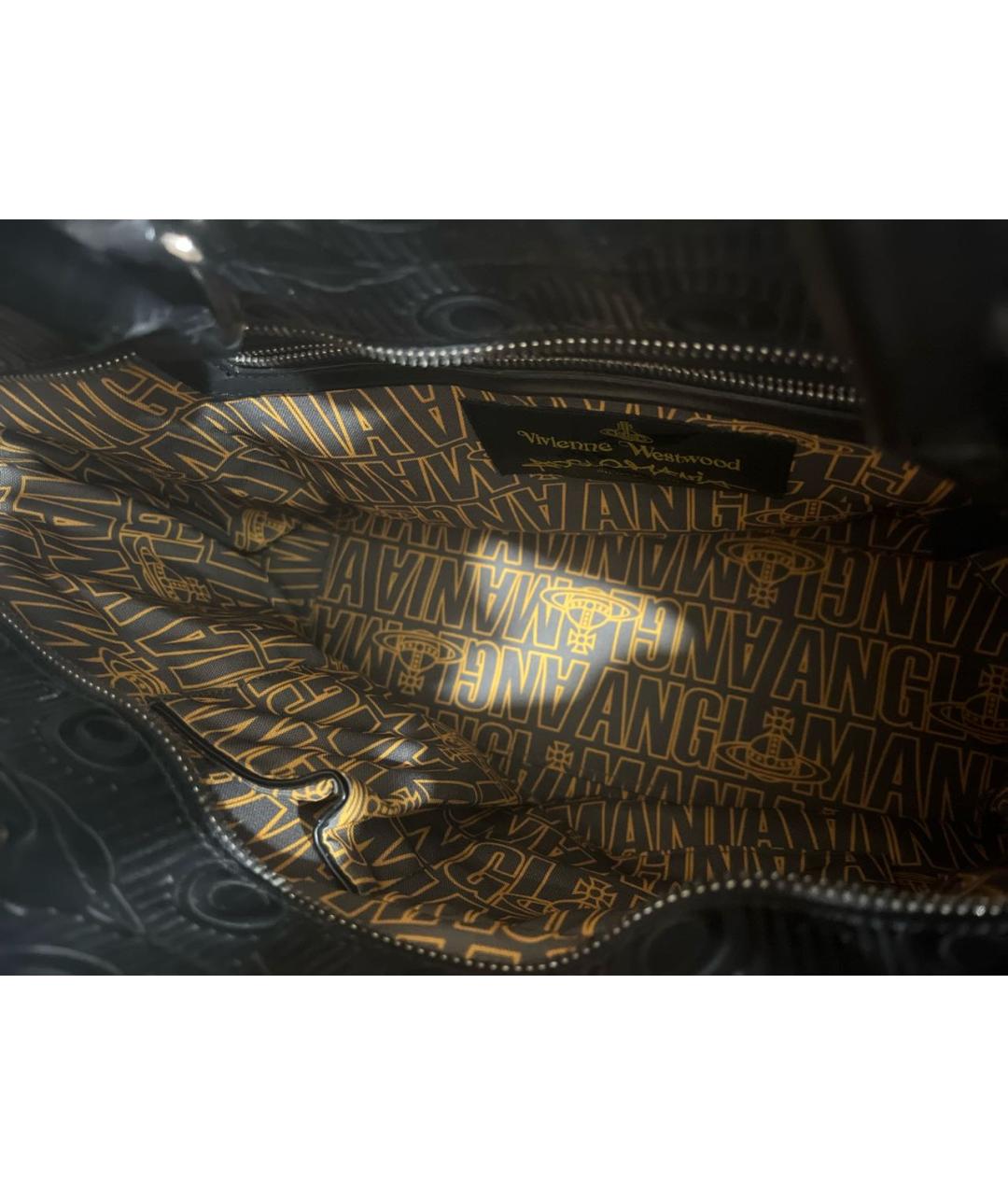 VIVIENNE WESTWOOD Черная кожаная сумка тоут, фото 7