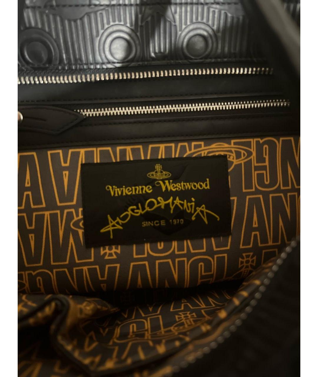 VIVIENNE WESTWOOD Черная кожаная сумка тоут, фото 4