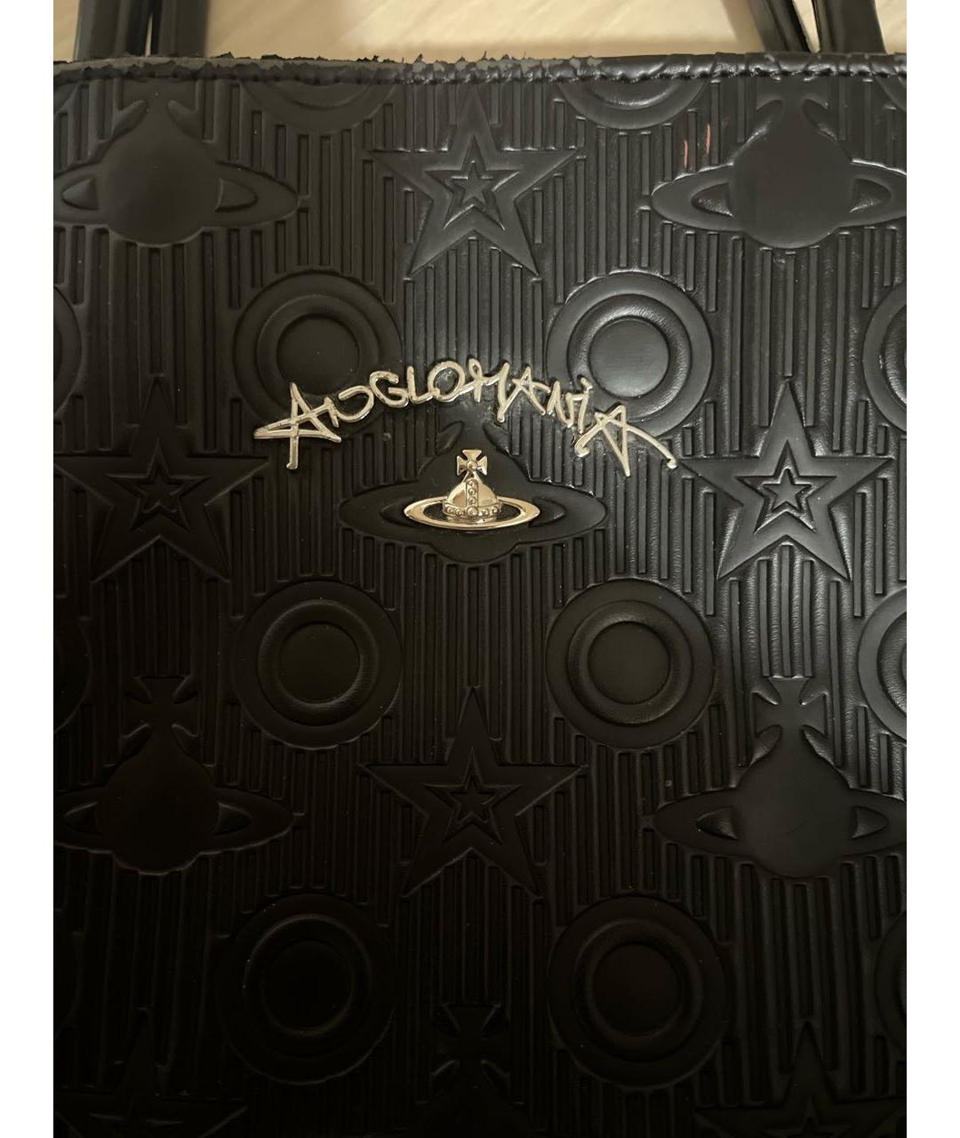 VIVIENNE WESTWOOD Черная кожаная сумка тоут, фото 6