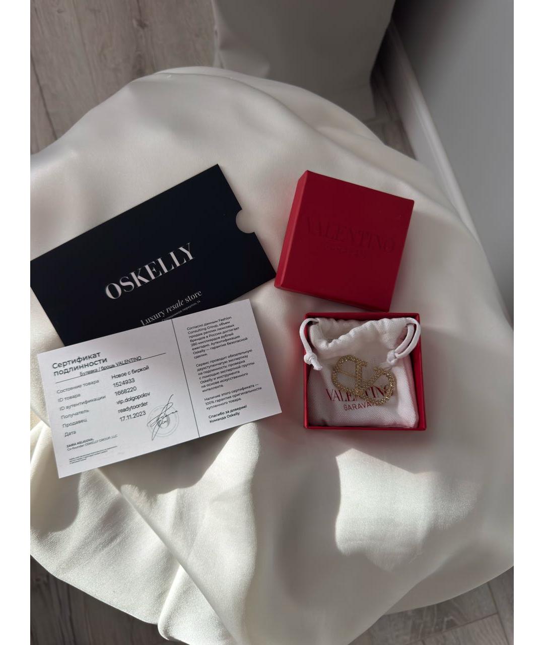 VALENTINO Золотая позолоченная булавка / брошь, фото 6